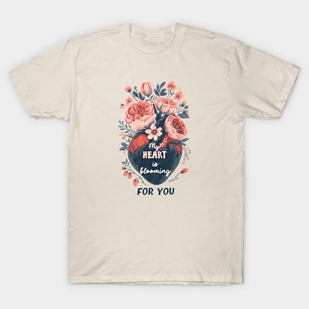 Blooming Heart T-Shirt by CreativeJourney